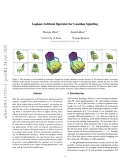 Laplace-Beltrami Operator for Gaussian Splatting