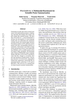 PosterSum: A Multimodal Benchmark for Scientific Poster Summarization