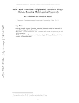 Multi-Year-to-Decadal Temperature Prediction using a Machine Learning Model-Analog Framework