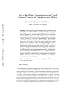 End-to-End Chart Summarization via Visual Chain-of-Thought in Vision-Language Models