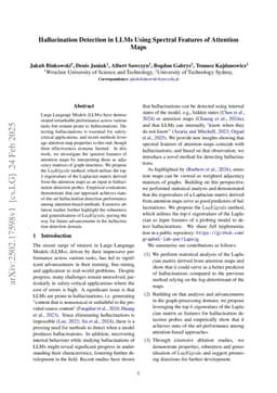 Hallucination Detection in LLMs Using Spectral Features of Attention Maps