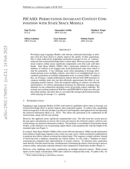 PICASO: Permutation-Invariant Context Composition with State Space Models