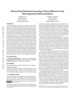 Hierarchical Imitation Learning of Team Behavior from Heterogeneous Demonstrations
