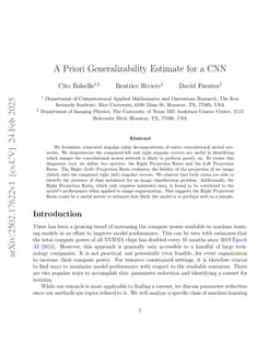 A Priori Generalizability Estimate for a CNN