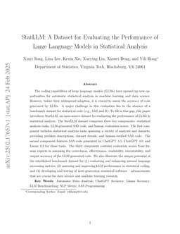 StatLLM: A Dataset for Evaluating the Performance of Large Language Models in Statistical Analysis
