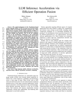 LLM Inference Acceleration via Efficient Operation Fusion