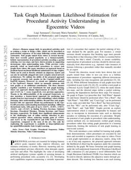Task Graph Maximum Likelihood Estimation for Procedural Activity Understanding in Egocentric Videos