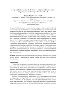 Design and implementation of a distributed security threat detection system integrating federated learning and multimodal LLM