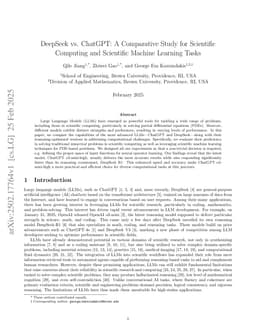 DeepSeek vs. ChatGPT vs. Claude: A Comparative Study for Scientific Computing and Scientific Machine Learning Tasks