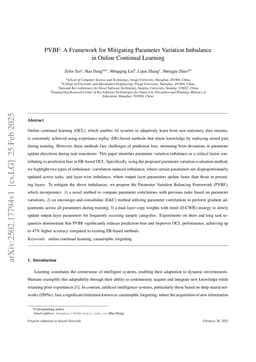 PVBF: A Framework for Mitigating Parameter Variation Imbalance in Online Continual Learning