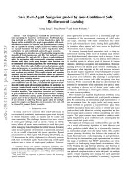 Safe Multi-Agent Navigation guided by Goal-Conditioned Safe Reinforcement Learning