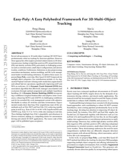 Easy-Poly: A Easy Polyhedral Framework For 3D Multi-Object Tracking
