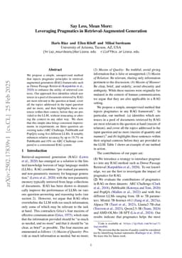 Say Less, Mean More: Leveraging Pragmatics in Retrieval-Augmented Generation