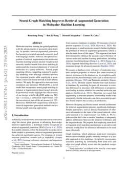 Neural Graph Matching Improves Retrieval Augmented Generation in Molecular Machine Learning