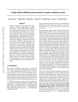 Sample-efficient diffusion-based control of complex nonlinear systems