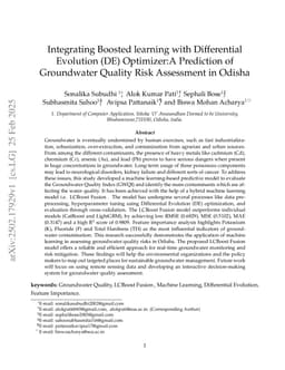 Integrating Boosted learning with Differential Evolution (DE) Optimizer: A Prediction of Groundwater Quality Risk Assessment in Odisha
