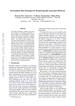On Synthetic Data Strategies for Domain-Specific Generative Retrieval