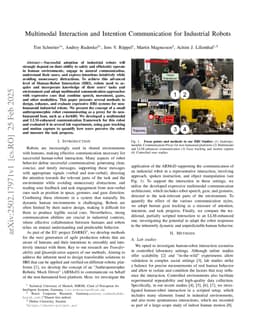 Multimodal Interaction and Intention Communication for Industrial Robots