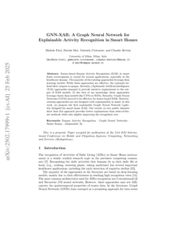 GNN-XAR: A Graph Neural Network for Explainable Activity Recognition in Smart Homes