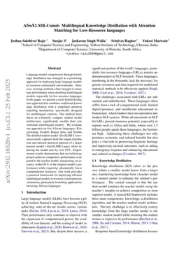 AfroXLMR-Comet: Multilingual Knowledge Distillation with Attention Matching for Low-Resource languages