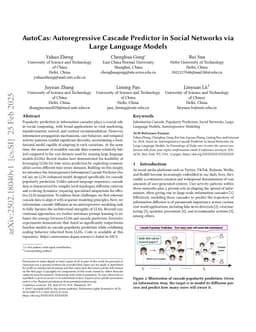 AutoCas: Autoregressive Cascade Predictor in Social Networks via Large Language Models