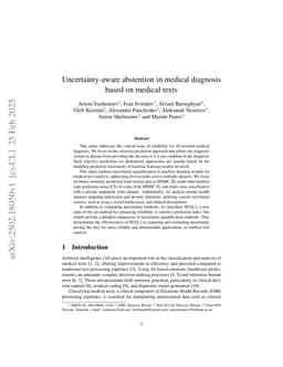 Uncertainty-aware abstention in medical diagnosis based on medical texts