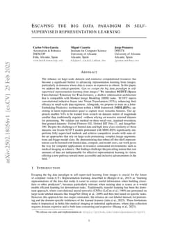 Escaping The Big Data Paradigm in Self-Supervised Representation Learning