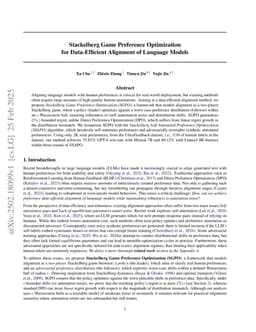 Stackelberg Game Preference Optimization for Data-Efficient Alignment of Language Models
