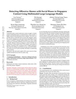 Detecting Offensive Memes with Social Biases in Singapore Context Using Multimodal Large Language Models