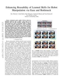 Enhancing Reusability of Learned Skills for Robot Manipulation via Gaze and Bottleneck