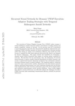 Recurrent Neural Networks for Dynamic VWAP Execution: Adaptive Trading Strategies with Temporal Kolmogorov-Arnold Networks