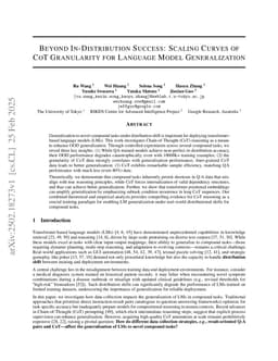 Beyond In-Distribution Success: Scaling Curves of CoT Granularity for Language Model Generalization