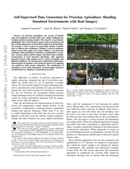 Self-Supervised Data Generation for Precision Agriculture: Blending Simulated Environments with Real Imagery
