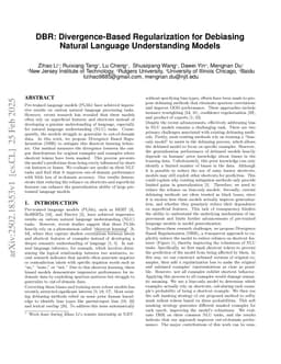 DBR: Divergence-Based Regularization for Debiasing Natural Language Understanding Models