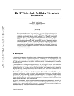 The FFT Strikes Again: An Efficient Alternative to Self-Attention