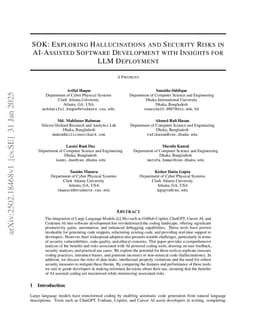 SOK: Exploring Hallucinations and Security Risks in AI-Assisted Software Development with Insights for LLM Deployment