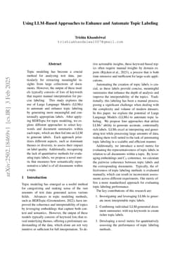 Using LLM-Based Approaches to Enhance and Automate Topic Labeling