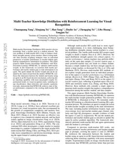Multi-Teacher Knowledge Distillation with Reinforcement Learning for Visual Recognition