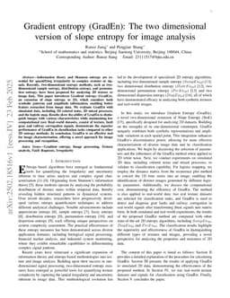 Gradient entropy (GradEn): The two dimensional version of slope entropy for image analysis