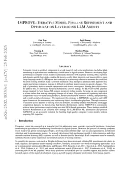 IMPROVE: Iterative Model Pipeline Refinement and Optimization Leveraging LLM Agents