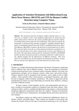 Application of Attention Mechanism with Bidirectional Long Short-Term Memory (BiLSTM) and CNN for Human Conflict Detection using Computer Vision