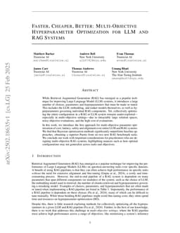 Faster, Cheaper, Better: Multi-Objective Hyperparameter Optimization for LLM and RAG Systems