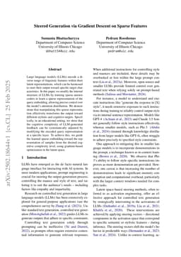 Steered Generation via Gradient Descent on Sparse Features
