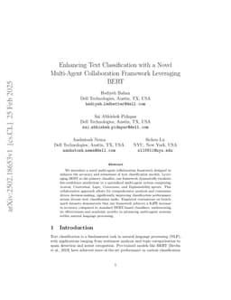 Enhancing Text Classification with a Novel Multi-Agent Collaboration Framework Leveraging BERT