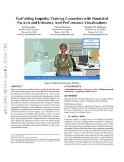 Scaffolding Empathy: Training Counselors with Simulated Patients and Utterance-level Performance Visualizations