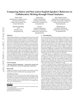 Comparing Native and Non-native English Speakers' Behaviors in Collaborative Writing through Visual Analytics