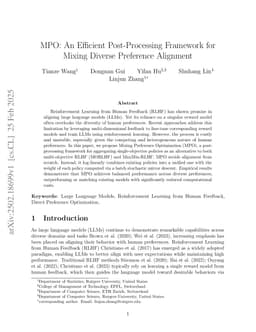 MPO: An Efficient Post-Processing Framework for Mixing Diverse Preference Alignment