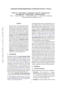 Automatic Prompt Optimization via Heuristic Search: A Survey