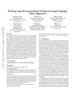 Training Large Recommendation Models via Graph-Language Token Alignment