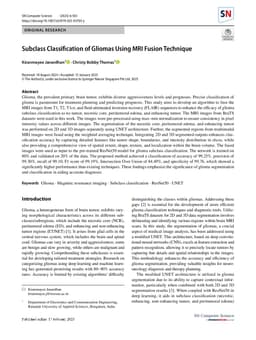 Subclass Classification of Gliomas Using MRI Fusion Technique